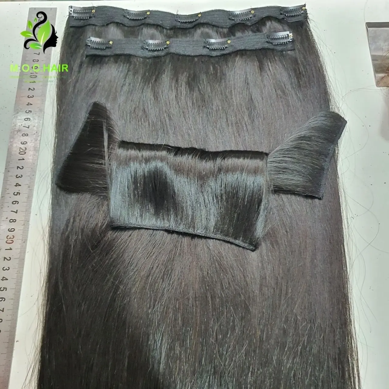 Wholesale Top Quality Clip in hair extension Natural Raw Double Drawn Virgin Natural color Clip In Hair Human Extensions