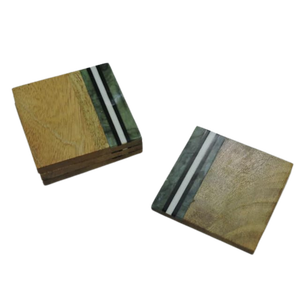 High Quality Handmade <b>Wood</b> and Metal Dinnerware Tea Cup Mats & Pads Standard Tableware Wholesale Drink Coaster Price - Product Image 4