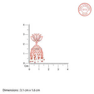 Boucles d'oreilles perle élégante Padma Jhumka en or rose - Product Image 6