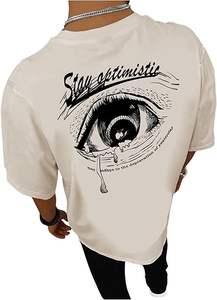 Camiseta personalizada 100% algodón, lavada al ácido, con hombros caídos, estilo oversized para hombre, camiseta con efecto descolorido por el sol, camiseta gráfica de moda para hombre. - Product Image 3