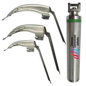 Ensemble de laryngoscope McCoy de haute qualité certifié CE éclairage à fibre optique électrique en acier inoxydable poignée de taille adulte ENT - Product Image 2