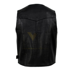 Chaleco de cuero genuino para hombre, Chaleco de cuero de moda para uso en invierno, Chaleco de cuero para hombre recién llegado - Product Image 4