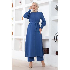Conjunto Deportivo Indigo Ripped MSW19233-2, Informal, Verano, Top Largo, Pantalones Midi, 2XL XL, Poliéster, Diseño con Botones, ODM Air - Product Image 1