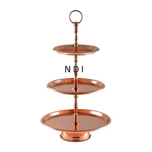 Célébration de fête de mariage de luxe personnalisé gâteau servant gâteau support en aluminium métal arrondi gâteau support - Product Image 6