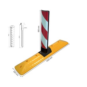 Bouton de marquage routier 100 x 65 cm avec signalisation d'avertissement de circulation - Product Image 4