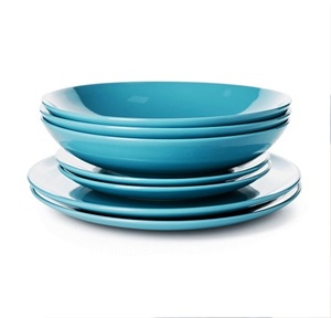 FORRO DE COLOR Platos de cerámica hechos a mano de 8 pulgadas Cuencos Utensilios de cocina y vajilla con acabado brillante Chapado - Product Image 4