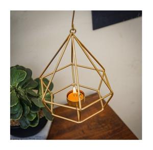 Nouveau design, lanterne à bougie décorative en métal doré suspendue pour intérieur et extérieur, bougeoir de Noël pour la décoration de la maison - Product Image 1