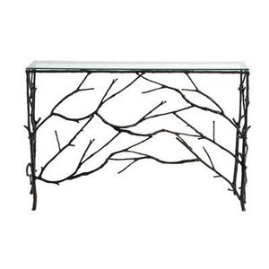 Gold Color Metal Console <b>Table</b> with Black Grey <b>Marble</b> <b>Top</b> Sleek Design for Entryway Living Room or Hallway Deco - Product Image 2