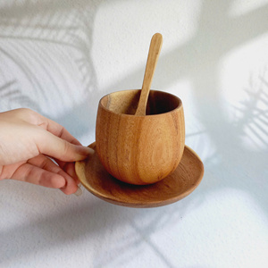 Taza de madera a precio barato Taza de madera maciza natural de alta calidad para beber - Product Image 1