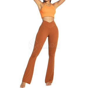 กางเกงทรงบานแบบแห้งเร็วของผู้หญิงเครื่องแต่งกายฤดูหนาวแบบยั่งยืนเอวยางยืดแบบเรียบ - Product Image 6