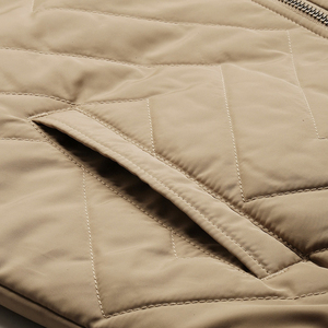Blouson aviateur d'hiver à coupe étroite pour hommes, col montant enduit imperméable, longue longueur avec épaisseur fine et légère pour les saisons froides - Product Image 3