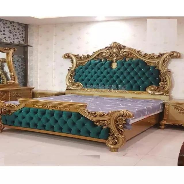 Italian Style Hand Carved Wooden Bed Side Stools