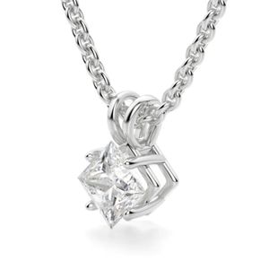 สร้อยคอเพชรตัดเจ้าหญิงสำหรับผู้หญิง - Product Image 3