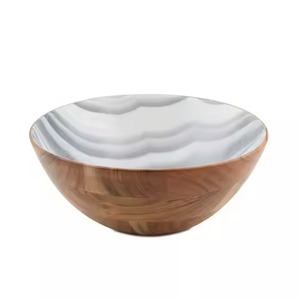 Tazón de Madera para Servir Nueces con Elegante Revestimiento de Esmalte en el Interior, Tazón de Madera para Restaurantes y Mesas de Hogar - Product Image 2