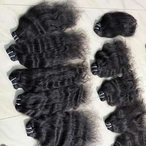 Paquets de cheveux vierges du Vietnam de qualité supérieure, cuticule intacte, double trame, temple brut, extensions humaines indiennes, fournisseur en gros en vrac - Product Image 3