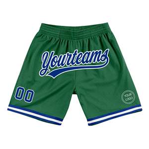 Pantalones cortos personalizados Kelly Green Royal-White Throwback Basketball Shorts Sportswear ommiz industry - Product Image 1