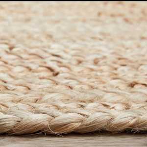 Alfombra de yute rústica moderna personalizable 100%, alfombra trenzada Natural hecha a mano, disponible en tamaños personalizados, patrón abstracto - Product Image 1