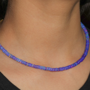 GOODSTONE JEWELS Collar de cuentas de Plata de Ley 925 para mujer Tonos de ópalo de lavanda natural Chapado en oro Tamaño 18-para boda - Product Image 3