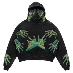 La mejor calidad 100% algodón 420 gramos lavado de gran tamaño Premium Sudadera con capucha sólido de larga duración logotipo personalizado Puff estampado invierno con capucha estampado - Product Image 1