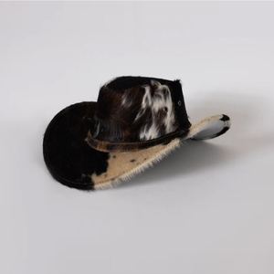 Sombrero de cuero de vaca de vaquero personalizado para hombre logotipo personalizado impermeable al aire libre de ala ancha hecho a mano estilo occidental sombreros formales - Product Image 4