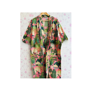 ชุดคลุมอาบน้ำผ้าฝ้ายพิมพ์ลายแบบกิโมโน ยาว สำหรับผู้หญิงและผู้ชาย ของขวัญสำหรับเพื่อนเจ้าสาว เสื้อคลุมผ้าฝ้ายสำหรับผู้หญิง ของขวัญสำหรับเธอ - Product Image 5