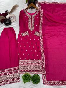 Elegante Salwar Kameez Estilo Indio Pakistaní Listo para Usar Vestido de Boda para Dama Traje Salwar Cosido para Fiesta - Product Image 4