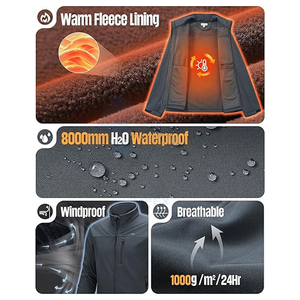 Chaqueta Softshell de poliéster Spandex para hombre, duradera, ligera, impermeable, para exteriores, con logotipo personalizado - Product Image 4