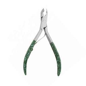 Pince à cuticules pour ongles de manucure à poignée antidérapante personnalisée 4.0 "pince à cuticules à poignée enduite de couleur en acier inoxydable allemand - Product Image 1