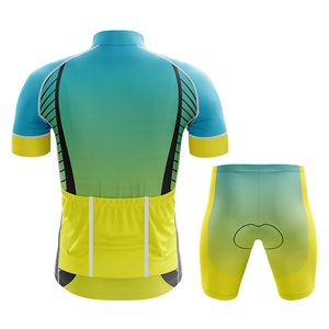 Vêtements de vélo unisexes respirants 100% coton biologique, chemise à manches courtes, short de vélo, ensemble de maillot de cyclisme d'été pour équipe professionnelle 20D - Product Image 2