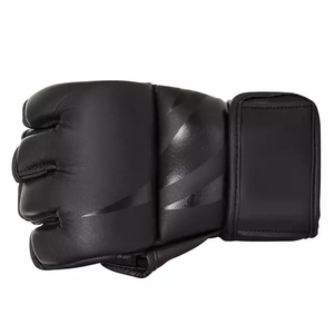 ถุงมือ MMA และชกมวยสำหรับมืออาชีพระบายอากาศสีดำโลโก้ตามสั่งโรงงานผลิตตามสั่งผลิตจากหนังของปากีสถาน - Product Image 6