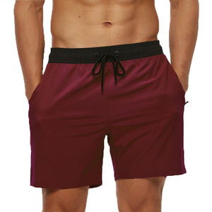 กางเกงขาสั้นผ้าย้อมสีพื้นสำหรับผู้ชายกางเกงขาสั้นสำหรับใส่วิ่งออกกำลังกายแบบลำลองระบายอากาศได้ดีเป็นมิตรกับสิ่งแวดล้อม - Product Image 1