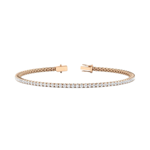 สร้อยข้อมือเทนนิสเพชรสีโรสโกลด์14K สำหรับสุภาพสตรีประดับเพชรธรรมชาติสำหรับเป็นของขวัญ - Product Image 4