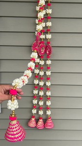 Art Deco decorativo Mogra jazmín flor guirnalda para el hogar pared colgante puerta cenefa boda evento telón de fondo para Holi Eid Ramadán - Product Image 6