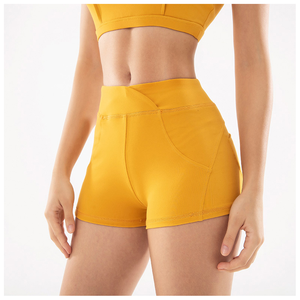 Pantalones cortos de Yoga de verano suaves transpirables con cintura elástica de cintura alta para mujer, traje deportivo de moda lavado personalizado, gimnasio, venta al por mayor XS - Product Image 4