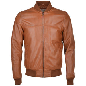 Chaqueta bomber de cuero para hombre, abrigo de piel de cordero, parkas, ropa con OEM - Product Image 1