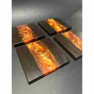 Venta caliente con precio razonable Posavasos artesanales Resina Diseño personalizado Resina de madera de nogal Fabricación India - Product Image 4