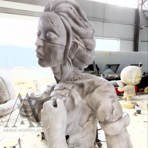 Phá vỡ cơ thể thiết kế nghệ thuật hiện đại bức tượng bộ sưu tập triển lãm trang trí nứt kết cấu trừu tượng sợi thủy tinh người phụ nữ tác phẩm điêu khắc - Product Image 4