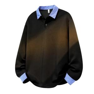 เสื้อสเวตเตอร์แบบสวมหัวสำหรับผู้ชาย, เสื้อโปโลแบบสวมหัวแขนยาวทรงหลวมลำลองสำหรับฤดูใบไม้ร่วงและฤดูหนาว - Product Image 3