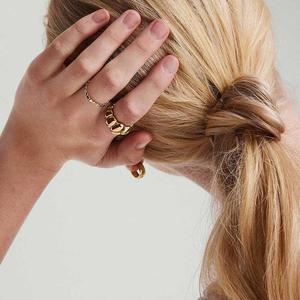 Jeulia Trendy Gold <b>Dome</b> <b>Ring</b>-Sterling Silver with Zircon Rose Gold & Rhodium Plated 18K Gold Tone - Product Image 4