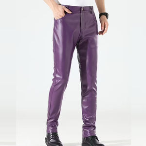 Diseñe su propio logotipo Pantalones de cuero para hombres Precio al por mayor Pantalones de cuero hechos a medida para hombres - Product Image 6