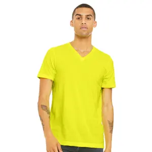 Kualitas Prima Disesuaikan Desain Berat V Neck T Shirt Kebesaran Kosong T Shirt 180GSM 100% Katun Pria T Shirt