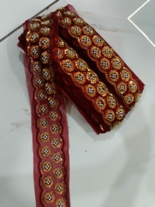 Encaje bordado con cuentas para vestidos y ropa de fiesta Tela de encaje con cuentas de tul suave para vestidos de bricolaje Encaje con cuentas pesadas - Product Image 3