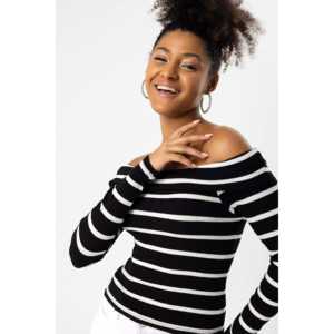 Blusa de manga larga con hombros descubiertos - Product Image 1