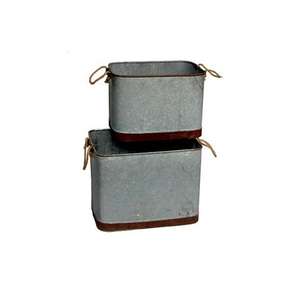 Juego de 3 cubos de hierro galvanizado de tamaño personalizado de alta calidad, maceta de granja resistente para uso doméstico y en el jardín - Product Image 2