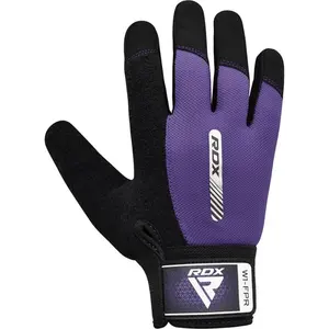 Guantes de gimnasio púrpuras, diseño de calidad superior personalizado, dedo completo, entrenamiento de levantamiento de pesas, venta al por mayor - Product Image 4