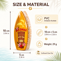 Pince à cheveux fantaisie en faux acétate, motif zombie et planche de surf hawaïenne, design personnalisé DongDong, vente en gros