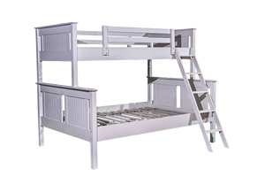 Lit superposé en bois massif blanc de style Dakota moderne, très vendu - Durable, confortable, gain de place, pliable - Product Image 5