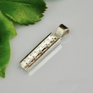 Pendentif en argent sterling 925 à 5 pierres serties, composants de bijoux personnalisables écologiques, vente chaude - Product Image 1