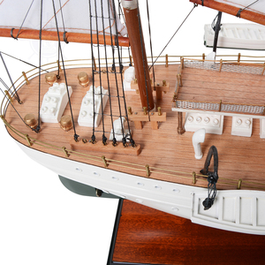 Maqueta de Barco Clásica Hecha a Mano en Madera Esmeralda para Decoración del Hogar y la Oficina (96Lx30Wx63H cm) - Product Image 4