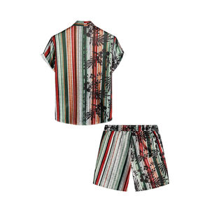 ชุดเสื้อยืดและกางเกงขาสั้นสำหรับผู้ชาย2ชิ้นเสื้อดีไซน์แบบซับลิเมชันแขนสั้นสำหรับฤดูร้อน - Product Image 2